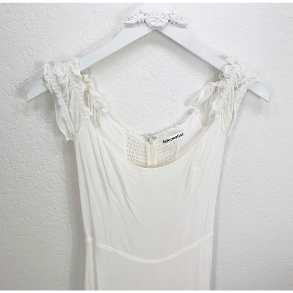 Reformation Gimlet Dress Gown Maxi Ivory Wedding Off Shoulder Size 0 - Picture 3 of 5